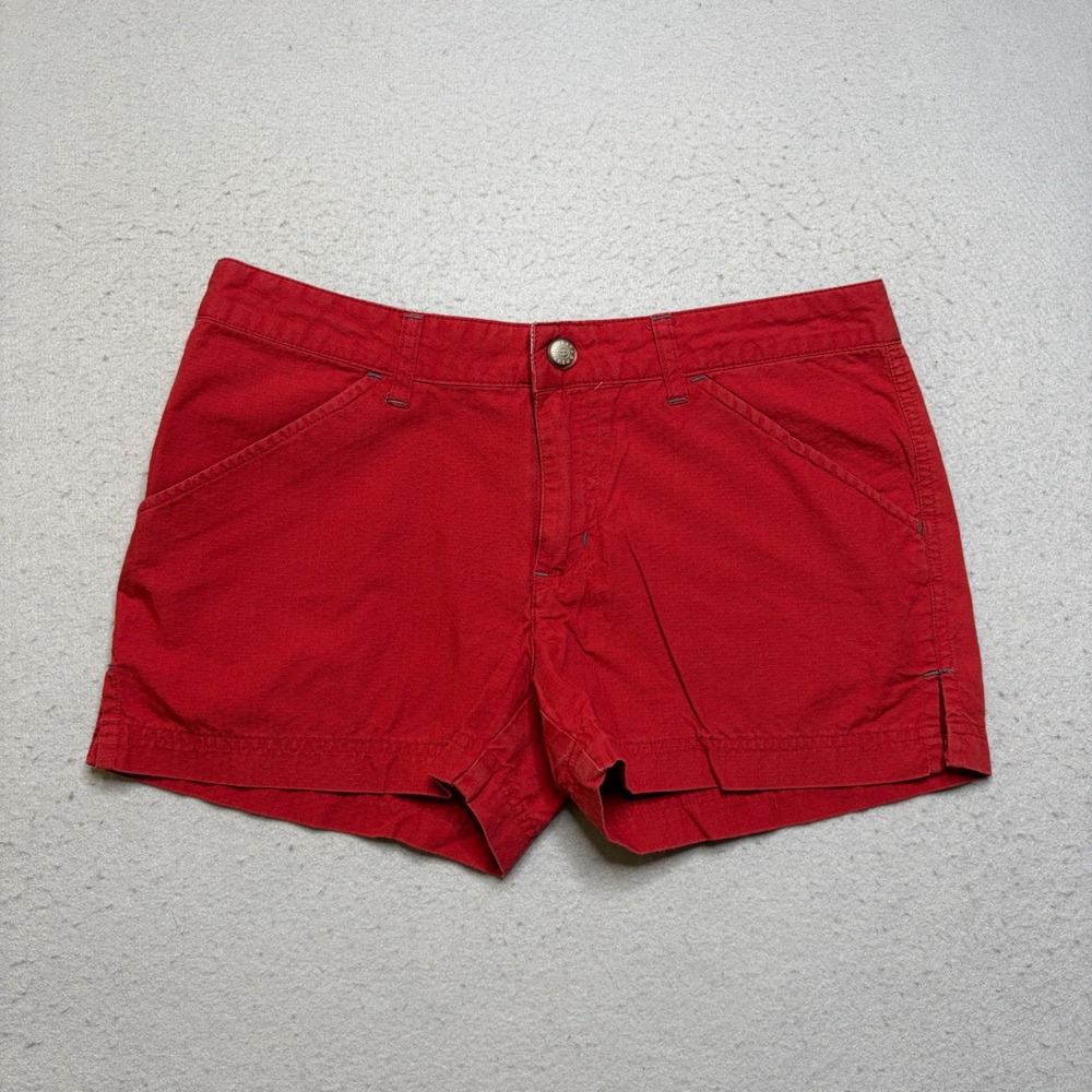 Split Shorts Womens 3 Red Y2K Honeycomb Textured Cotton Low Rise Casual